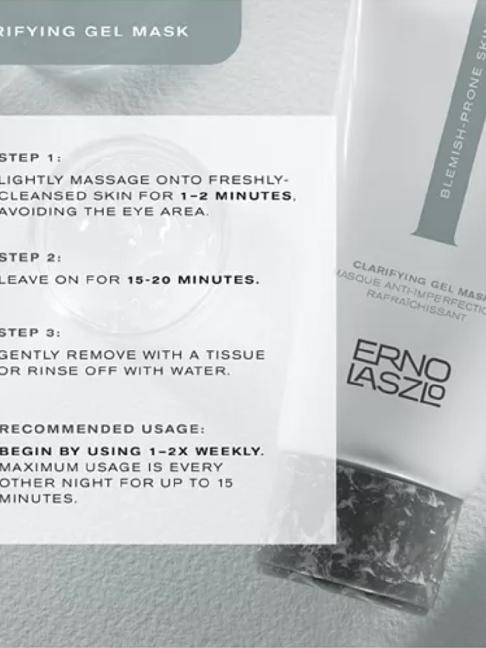 Erno Laszlo Clarifying Gel Mask – White & Dark Gray NWOB - Picture 3 of 6